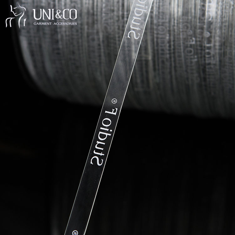 Logo Printed Hanger Loop TPU Tape 6mm TPU Clear Elastic Tape